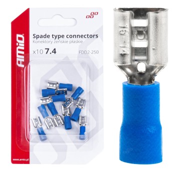 Konektory izolowane żeńskie płaskie 7.4mm 1.5-2.5mm2 15A 10szt