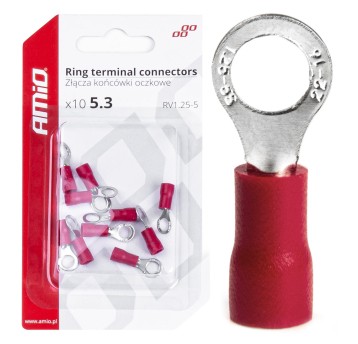 Konektory końcówki złączki oczkowe 10szt AMIO-03077