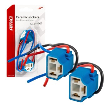 Kostki ceramiczne kątowe H4 gniazdo wtyczka AMIO-03053