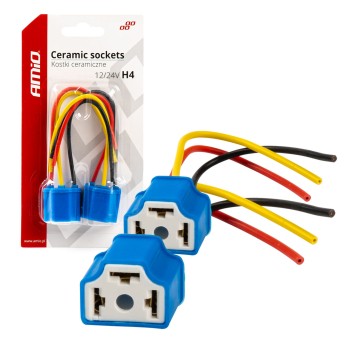 Kostki ceramiczne proste H4 gniazdo wtyczka AMIO-03052