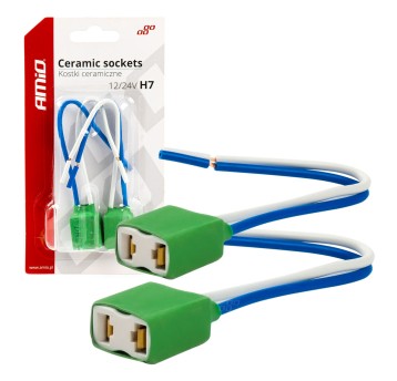 Kostki ceramiczne proste H7 gniazdo wtyczka AMIO-03054