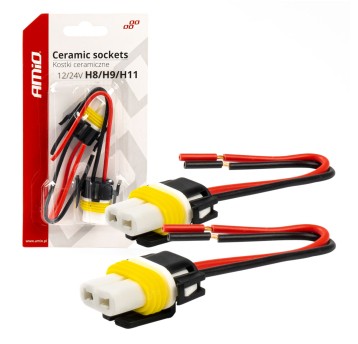 Kostki ceramiczne proste H8 H9 H11 gniazdo wtyczka AMIO-03056