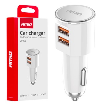 Ład. samoch. 2x USB-A 3.4A
