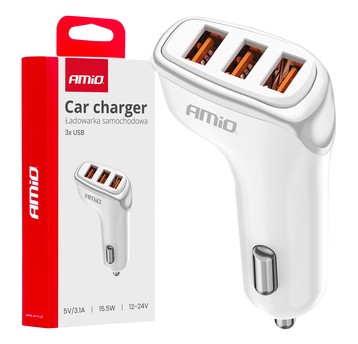 Ład. samoch. 3x USB-A 3.1A
