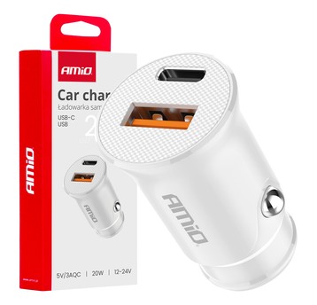 Ład. samoch. USB-A + USB-C 20W