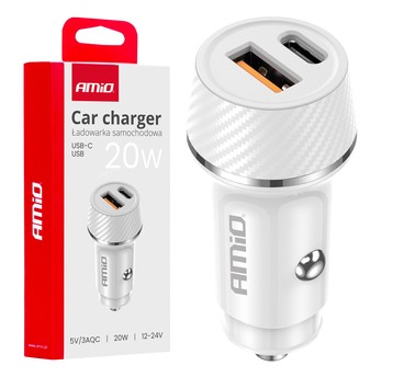 Ład. samoch. USB-A + USB-C 20W