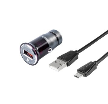 ŁADOWARKA 12/24V QC3.0 1X USB + KABEL USB > MICRO USB