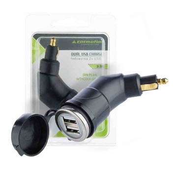ŁADOWARKA 2X USB 3.3A Z WTYCZKĄ DIN