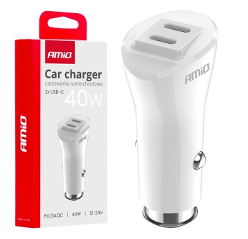 Ładowarka samochodowa 2x USB-C 40W