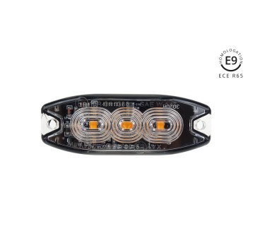 Lampa błyskowa płaska 3x3W LED R65 R10 12/24V IP67