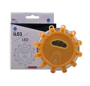 Lampa ostrzegawcza 12+3 LED 3xAAA Amber