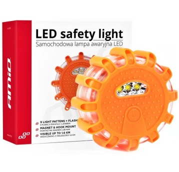 Lampa ostrzegawcza 12+3 LED 3xAAA Amber