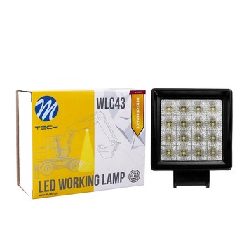 Lampa robocza - Square 16x3W LED 48W 10-32V, flood