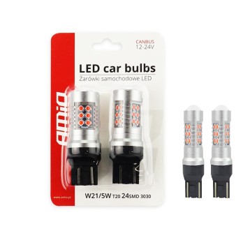 LED CAN 24SMD 3030 1157 T20 7443 WR21/5W RED 12/24