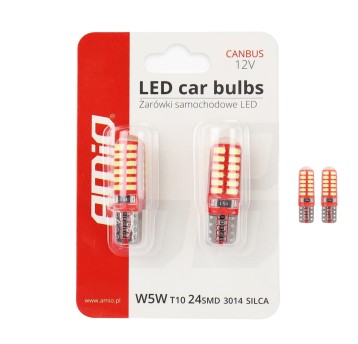 LED CANBUS 24SMD 3014 T10 W5W Silicon 12V