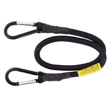 Linka elastyczna z karabinkami 10mm x 60 cm czarna