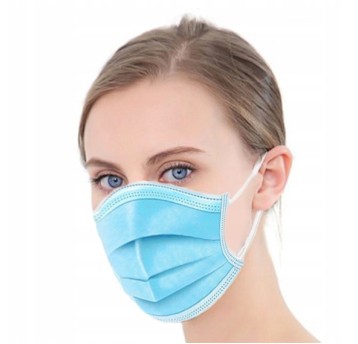 Maska chirurgiczna trzywarstwowa CE NIEBIESKA