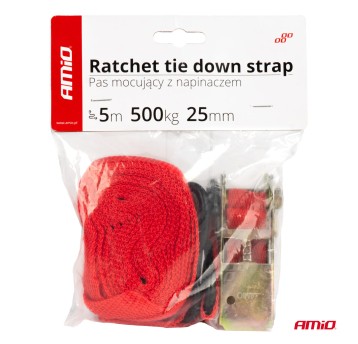 Pas transportowy mocujący z napinaczem 500 kg 25 mm 5 m BELT-02