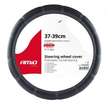 Pokrowiec nakładka na kierownicę samochodową M 37-39cm SWC-29-M AMIO-02566