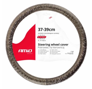 Pokrowiec nakładka na kierownicę samochodową M 37-39cm SWC-37-M AMIO-02810