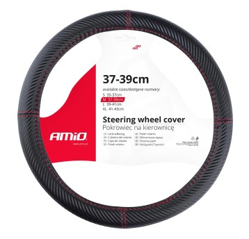 Pokrowiec nakładka na kierownicę samochodową M 37-39cm SWC-38-M AMIO-02811