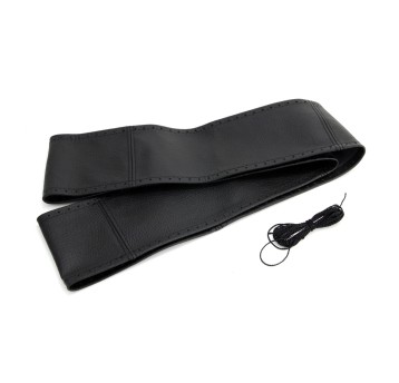 Pokrowiec sznurowany skórzany na kierownicę samochodową XL 43-45cm AMIO-01763