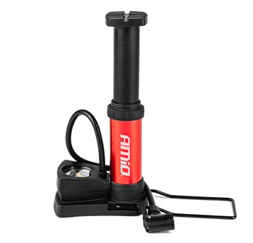 Pompka nożna MINI PU03 metalowa z manometrem AMIO-02147
