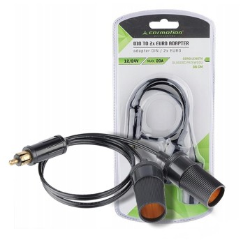 Przejściówka na kablu z wtyczką DIN i 2 gniazdami