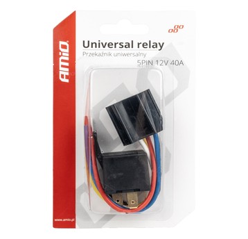 Przekaźnik uniwers.12V 5 PIN 30/40A+Gniazdo Wiązka