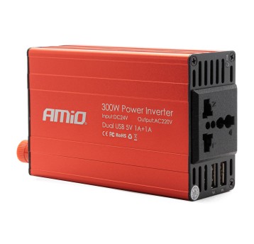 Przetwornica napięcia 24V/230V 300W/600W 2xUSB PI0