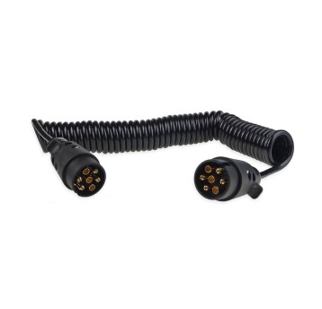 Przewód elektryczny spiralny z wtyczkami 7PIN 12V