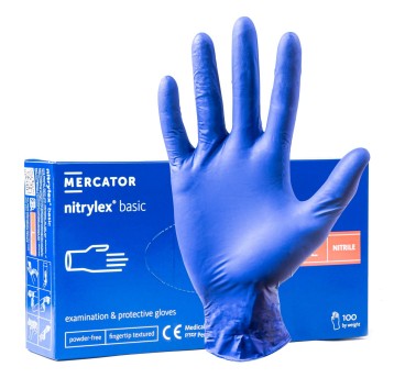 Rękawice nitrylowe niebieskie Mercator Nitrylex Basic rozmiar L 100 szt.