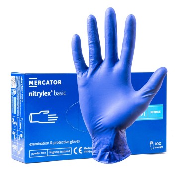Rękawice nitrylowe niebieskie Mercator Nitrylex Basic rozmiar S 100 szt.