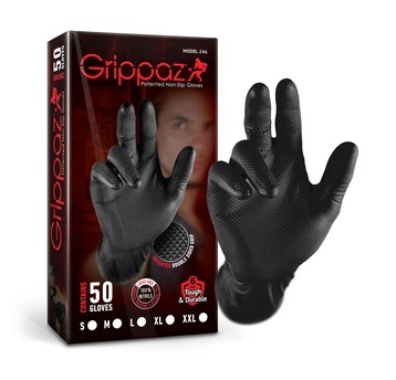Rękawice Warsztatowe GRIPPAZ Czarne Rozmiar M 50 Sztuk