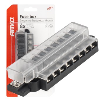 Skrzynka bezpiecznikowa konektory śrubowe 8 gniazd