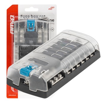Skrzynka bezpiecznikowa z szyną ujemną konektory śrubowe 12 gniazd