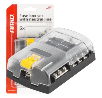 Skrzynka bezpiecznikowa z szyną ujemną konektory śrubowe 6 gniazd