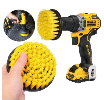 Solidna 10cm szczotka na wkrętarkę (żółta)