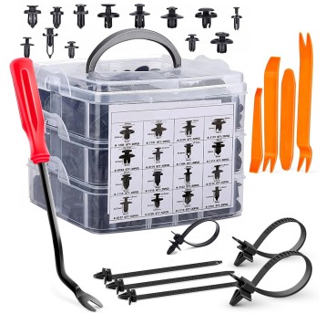 Spinki Kołki Klipsy ściągacze do demontażu tapicerki plastików 635el Duży