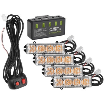 Stroboskopy ostrzegawcze, zest 4szt. z kontrolerem