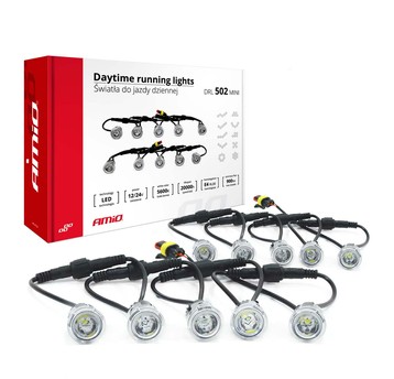 Światła do jazdy dziennej AMiO DRL 502 mini AMIO-01521