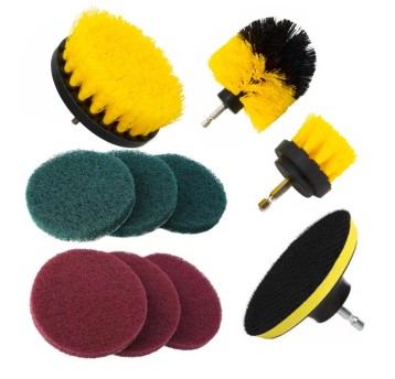 Szczotki sprzątające na wiertarkę wkrętarkę czyszczące zestaw pady 10 el.