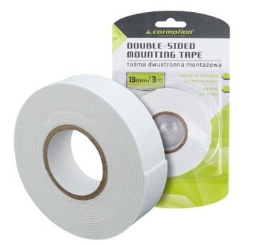 Taśma dwustronna piankowa 1x19mmx3m, biała