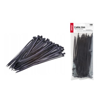 Taśmy opaski kablowe czarne 3,6x150mm - 100 szt.