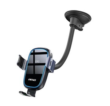 Uchwyt do samochodu na telefon szybę kokpit deskę ładowarka indukcyjna 15W AMIO-03780