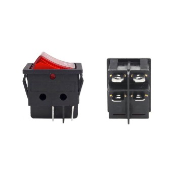 Włącznik czerwonym prostokątny 12V/230V (z podświe