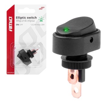 Włącznik przełącznik elipsa z podświetleniem 12V 24V AMIO-03087