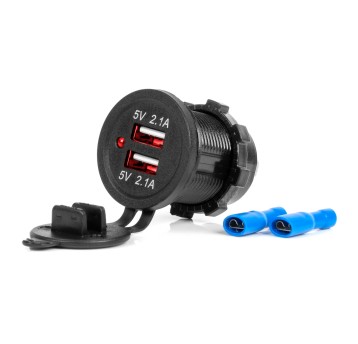 Wodoodporna ładowarka z gniazdami 2x USB 12V 24V MOD-04