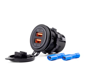 Wodoodporna ładowarka z gniazdami 2x USB 12V 24V MOD-05