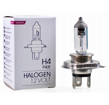 Żarówka halogenowa M-Tech H4 P43T 12V 60/55W